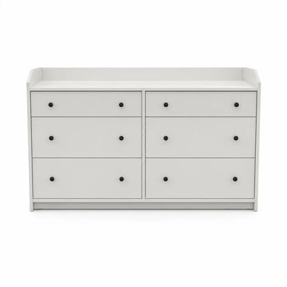 IKEA HAUGA Chest of 6 Drawers | White, 138x46x84 cm - used 5 months - Al Thahani Furniture