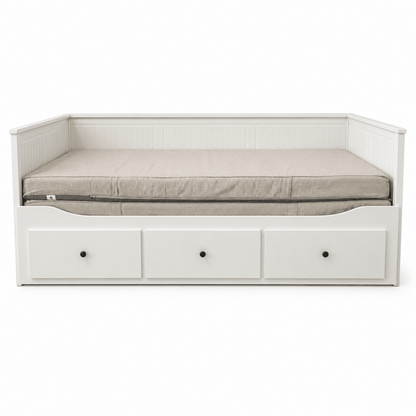 IKEA HEMNES Day-Bed with 3 Drawers &amp; 2 Mattresses – White – 80 × 200 / 160 × 200 cm - Al Thahani Furniture