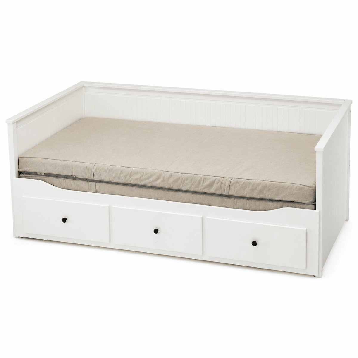 IKEA HEMNES Day-Bed with 3 Drawers &amp; 2 Mattresses – White – 80 × 200 / 160 × 200 cm - Al Thahani Furniture