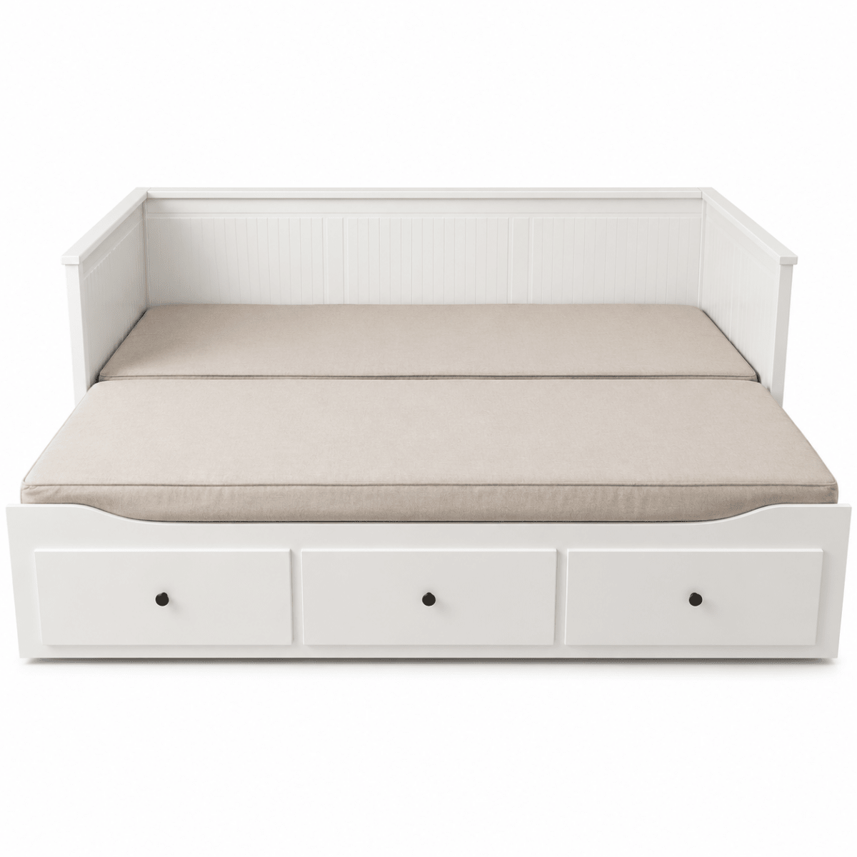 IKEA HEMNES Day-Bed with 3 Drawers &amp; 2 Mattresses – White – 80 × 200 / 160 × 200 cm - Al Thahani Furniture