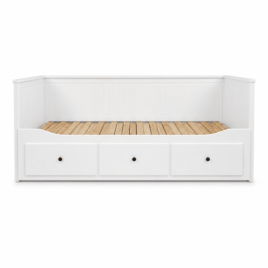 IKEA HEMNES Day-Bed with 3 Storage Drawers – White – 80×200 cm - Al Thahani Furniture