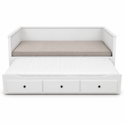 IKEA HEMNES Daybed with 3 Storage Drawers & Mattresses – White – 80 × 200 / 160 × 200 cm - Al Thahani Furniture