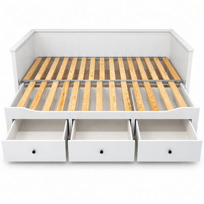 IKEA HEMNES Daybed with 3 Storage Drawers & Mattresses – White – 80 × 200 / 160 × 200 cm - Al Thahani Furniture