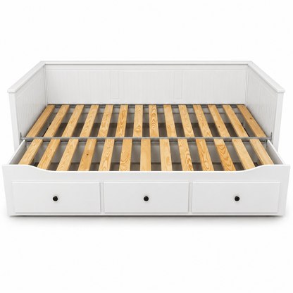 IKEA HEMNES Daybed with 3 Storage Drawers & Mattresses – White – 80 × 200 / 160 × 200 cm - Al Thahani Furniture
