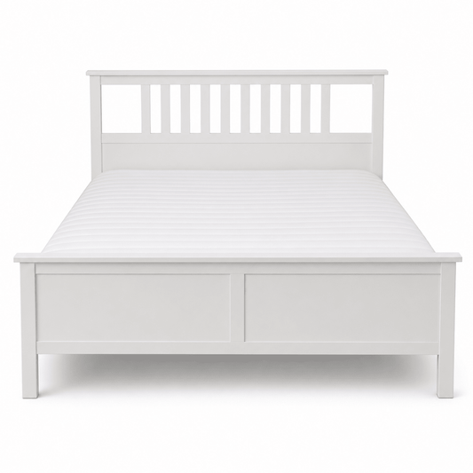 IKEA HEMNES King Bed Frame with Mattress – White – 180 × 200 cm - Al Thahani Furniture