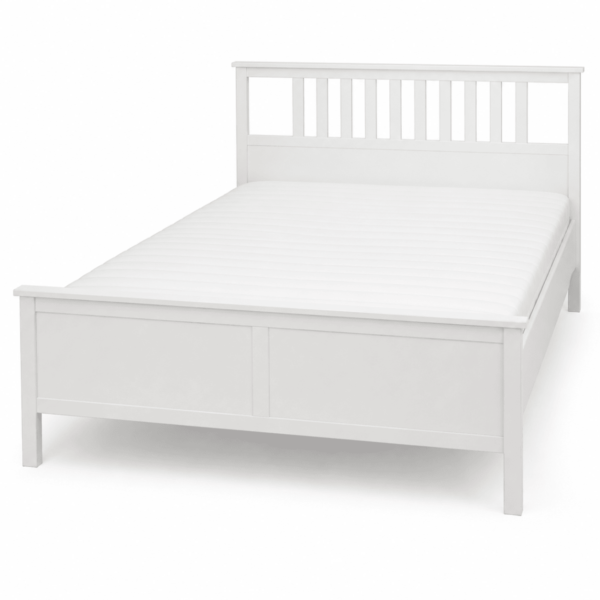 IKEA HEMNES King Bed Frame with Mattress – White – 180 × 200 cm - Al Thahani Furniture