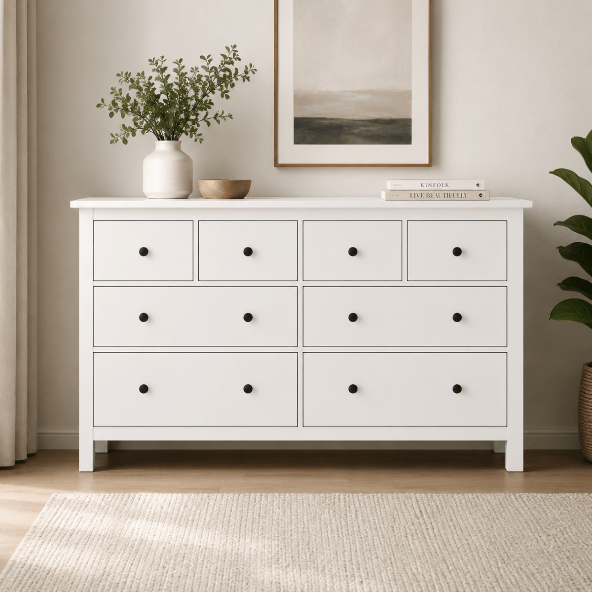 IKEA HEMNES King Bed Set without mattress (180 x 200 cm) - used 5 month - Al Thahani Furniture