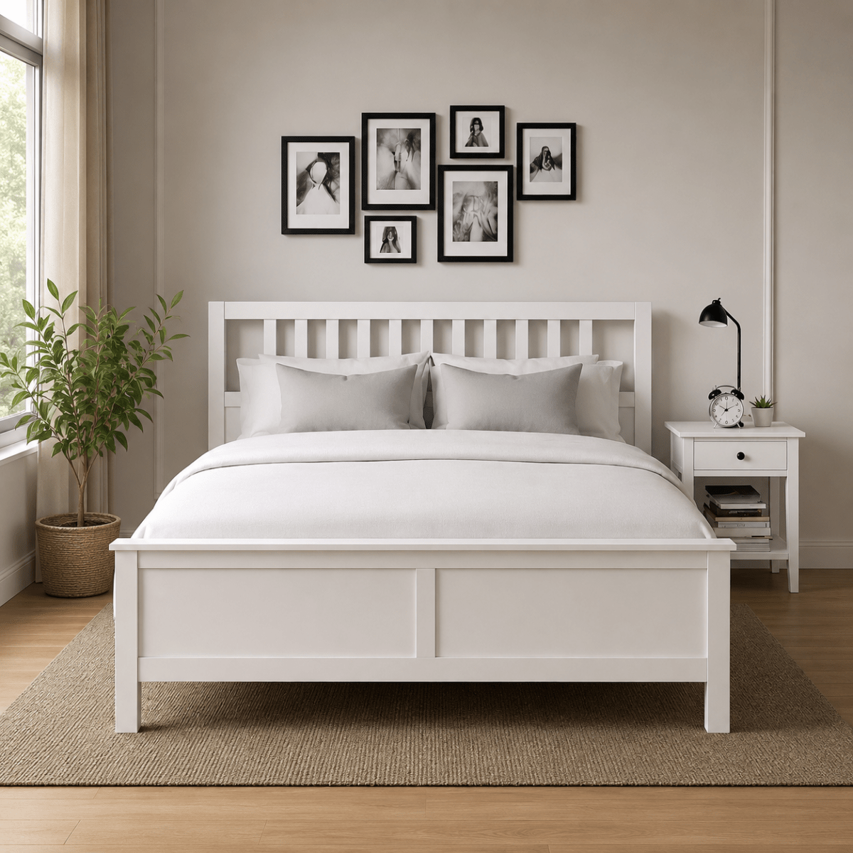 IKEA HEMNES King Bed Set without mattress (180 x 200 cm) - used 5 month - Al Thahani Furniture