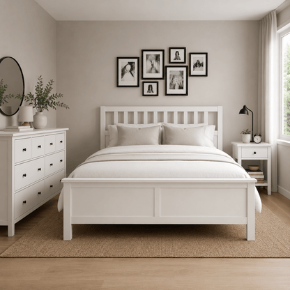 IKEA HEMNES King Bed Set without mattress (180 x 200 cm) - used 5 month - Al Thahani Furniture