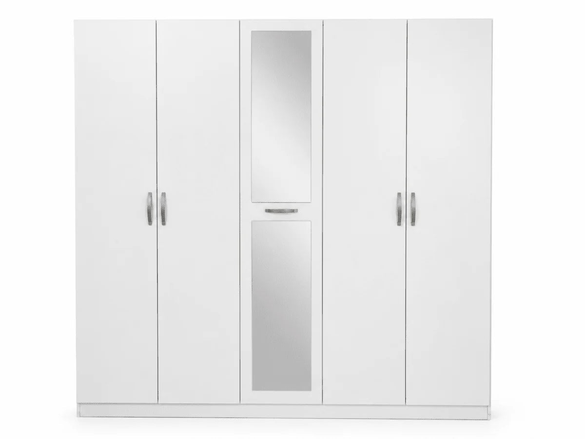 IKEA HEMNES King Bedroom Set with Mattress, 8-Drawer Chest & 5-Door Mirrored Wardrobe | 180 × 200 cm - Al Thahani Furniture