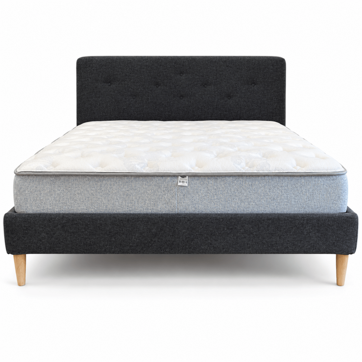 IKEA IDANÄS King Upholstered Bed Frame with Mattress – Gunnared Dark Grey – 180 × 200 cm - Al Thahani Furniture