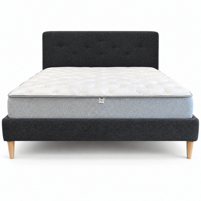 IKEA IDANÄS King Upholstered Bed Frame with Mattress – Gunnared Dark Grey – 180 × 200 cm - Al Thahani Furniture