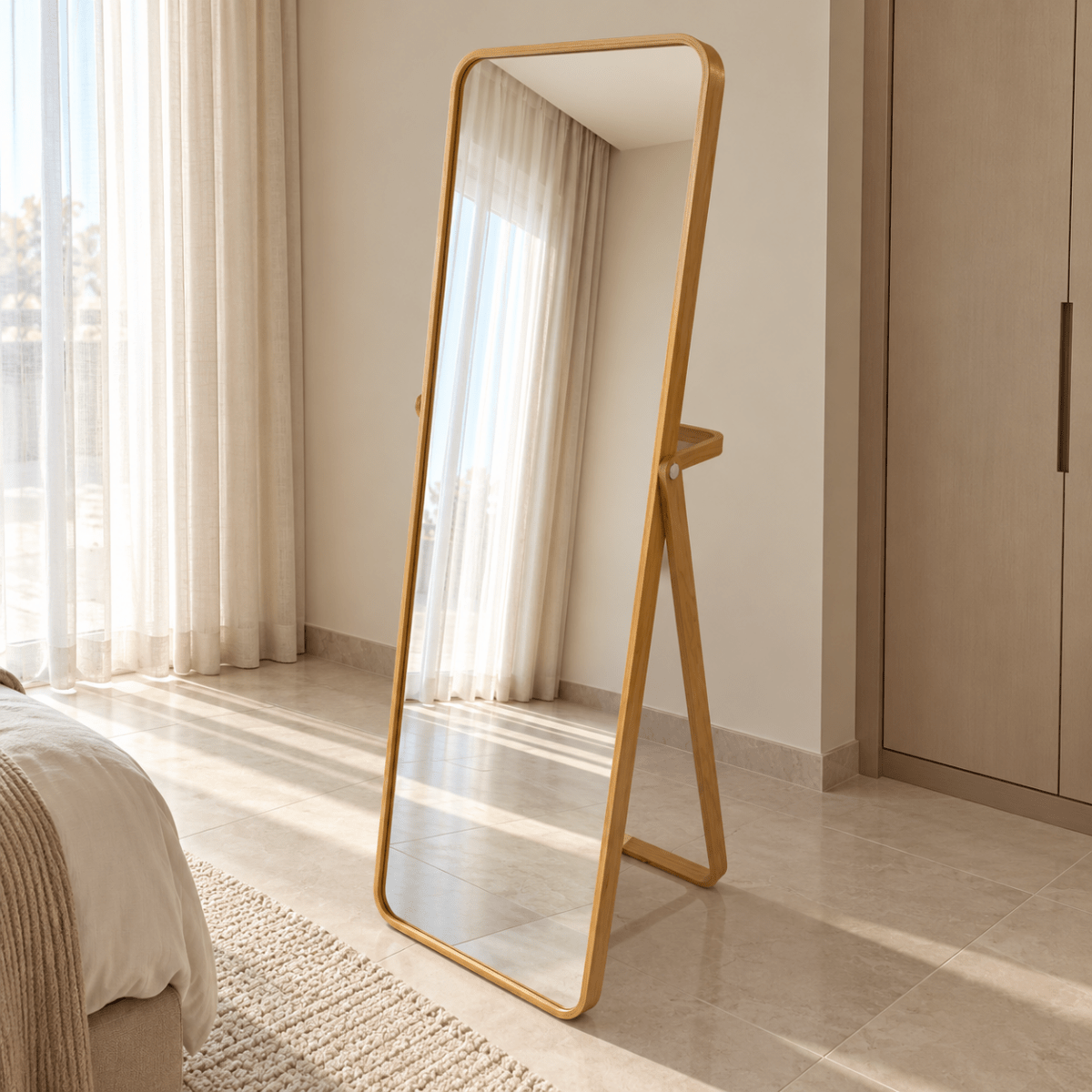 IKEA IKORNNES Standing Mirror – Ash – 52 × 167 cm - Al Thahani Furniture