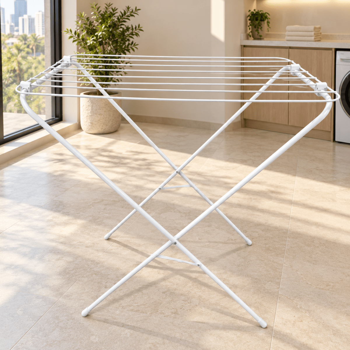 IKEA JÄLL Folding Clothes Drying Rack – White – 79 × 40 × 82 cm - Al Thahani Furniture