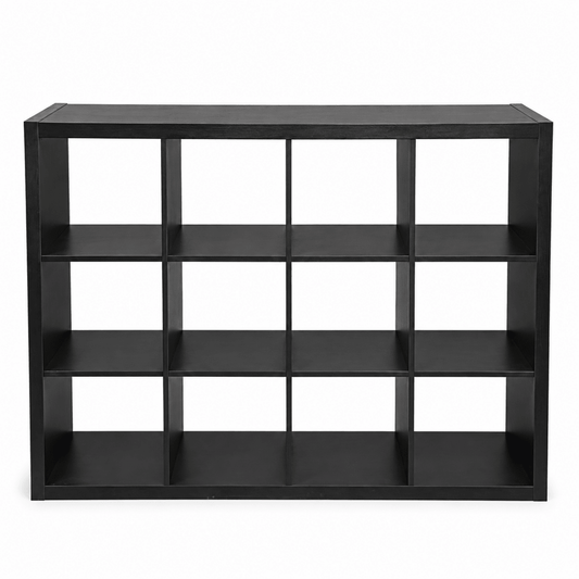 IKEA KALLAX 12-Cube Shelving Unit – Black-Brown – 147 × 39 × 112 cm - Al Thahani Furniture