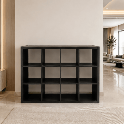 IKEA KALLAX 12-Cube Shelving Unit – Black-Brown – 147 × 39 × 112 cm - Al Thahani Furniture