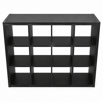 IKEA KALLAX 12-Cube Shelving Unit – Black-Brown – 147 × 39 × 112 cm - Al Thahani Furniture