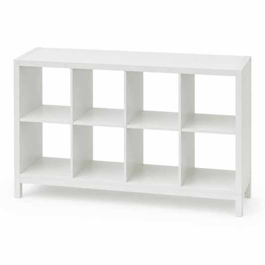 IKEA KALLAX 8-Cube Shelving Unit with Underframe – White – 147 × 39 × 94 cm - Al Thahani Furniture