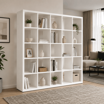 IKEA KALLAX Shelving Unit | White, 182x39x182 cm - used 3 months - Al Thahani Furniture
