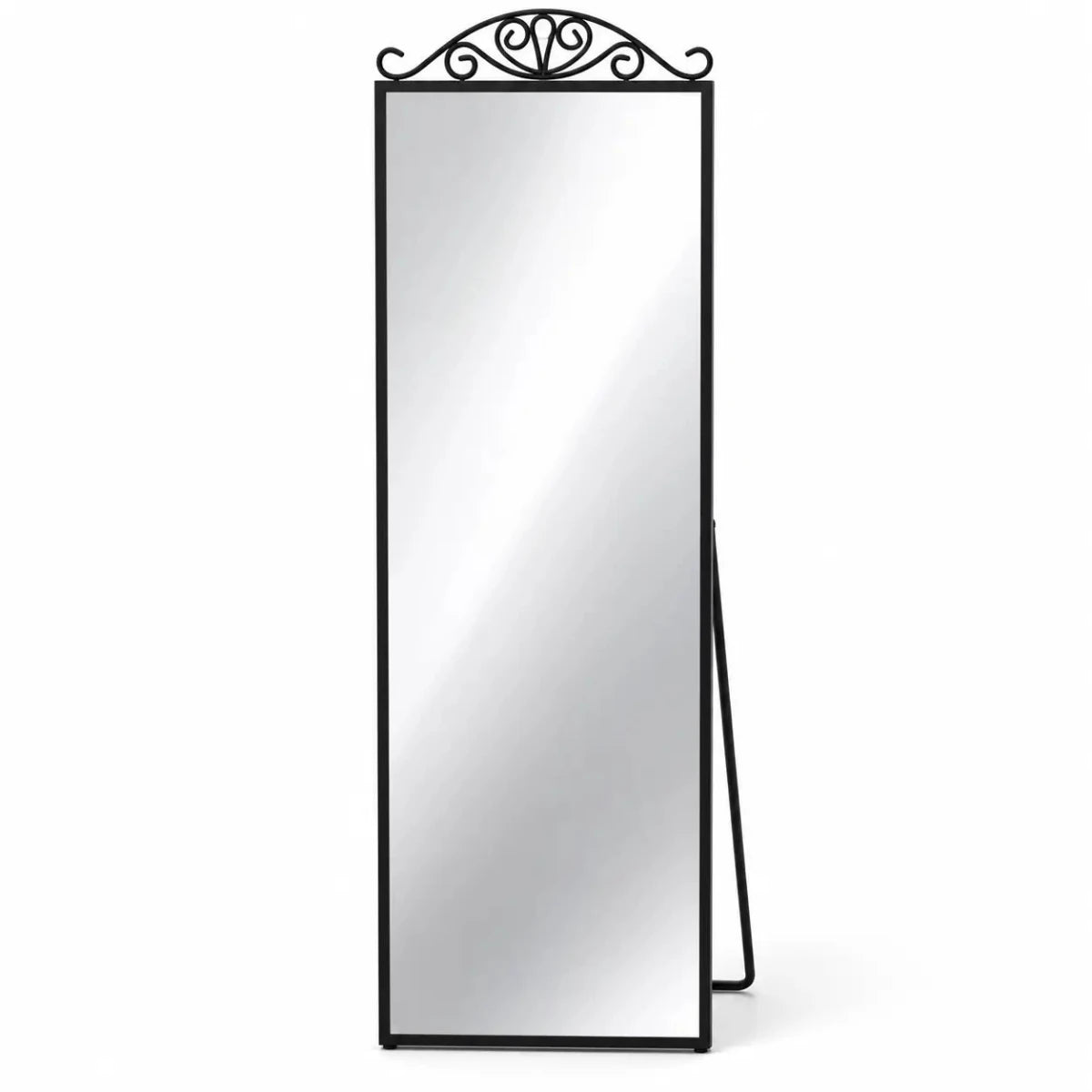 IKEA KARMSUND Standing Mirror | Black - used 4 months - Al Thahani Furniture