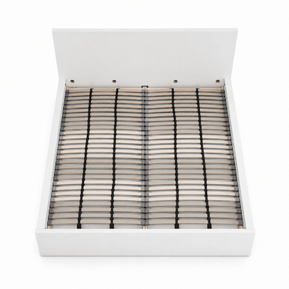 IKEA King Bed with Mattress & Slatted Bed Base | White | 180 × 200 cm - Al Thahani Furniture