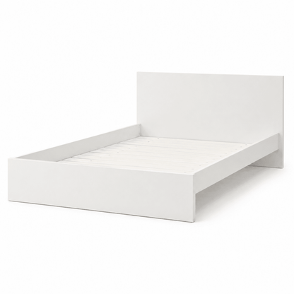 IKEA King Bed with Mattress & Slatted Bed Base | White | 180 × 200 cm - Al Thahani Furniture
