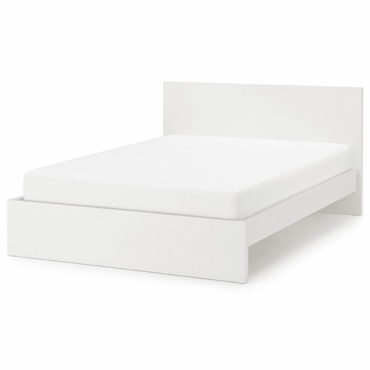 IKEA King Bed with Mattress & Slatted Bed Base | White | 180 × 200 cm - Al Thahani Furniture