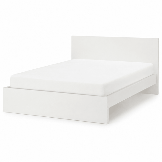 IKEA King Bed with Mattress & Slatted Bed Base | White | 180 × 200 cm - Al Thahani Furniture