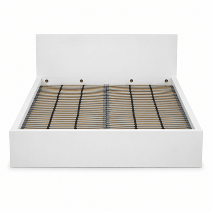 IKEA King Bed with Mattress & Slatted Bed Base | White | 180 × 200 cm - Al Thahani Furniture