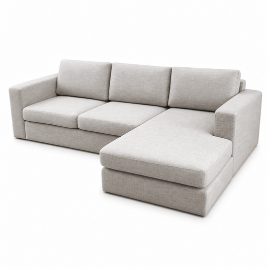 IKEA KIVIK 3-Seat Sofa with Chaise Longue – Tresund Light Beige - Al Thahani Furniture