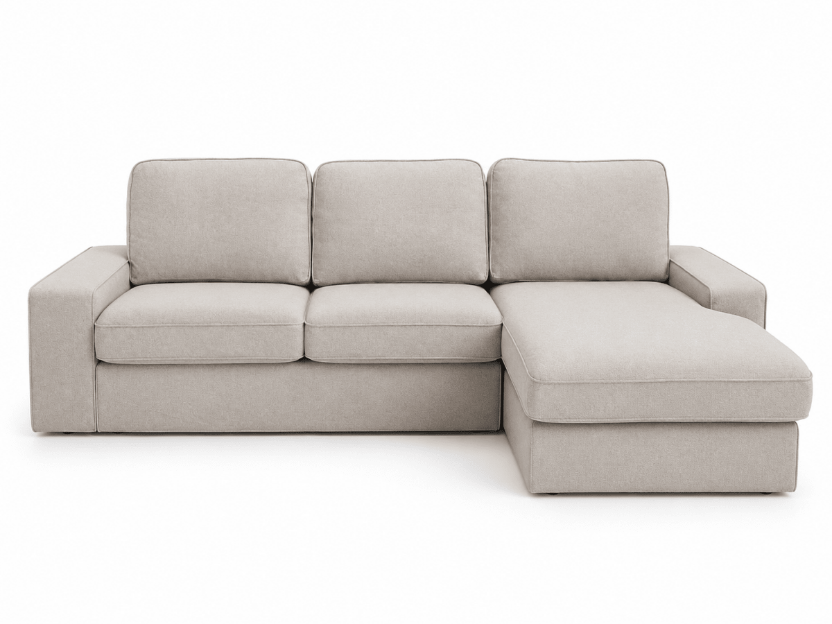 IKEA KIVIK 3-Seat Sofa with Chaise Longue | Tresund Light Beige - Al Thahani Furniture