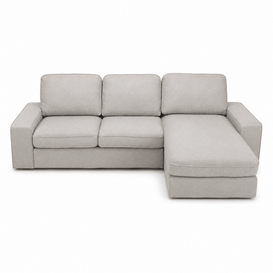 IKEA KIVIK 3-Seat Sofa with Chaise Longue | Tresund Light Beige - used 8 months - Al Thahani Furniture