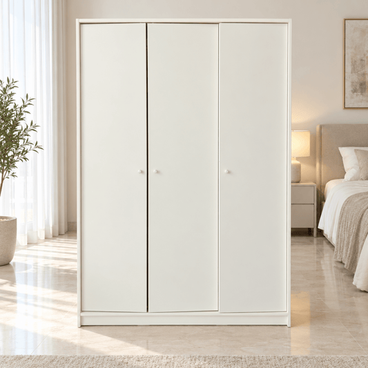IKEA KLEPPSTAD 3-Door Wardrobe – White – 117 × 55 × 176 cm - Al Thahani Furniture