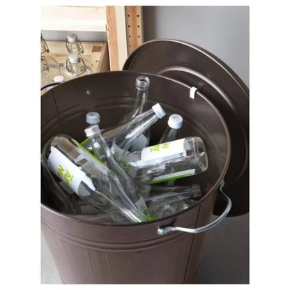 IKEA KNODD Bin with Lid | Grey Steel | 20 Litre - althahanifurniture