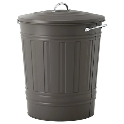 IKEA KNODD Bin with Lid | Grey Steel | 20 Litre - althahanifurniture