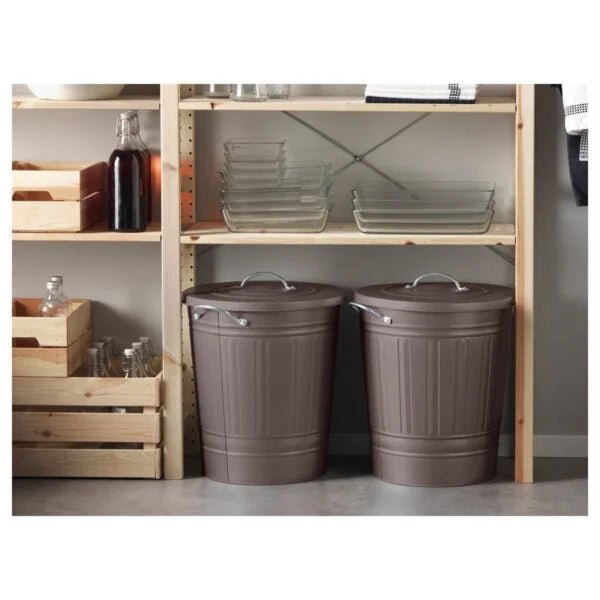 IKEA KNODD Bin with Lid | Grey Steel | 20 Litre - althahanifurniture