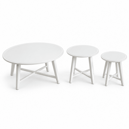 IKEA KRAGSTA 3-Piece Coffee & Nesting Table Set – White - Al Thahani Furniture