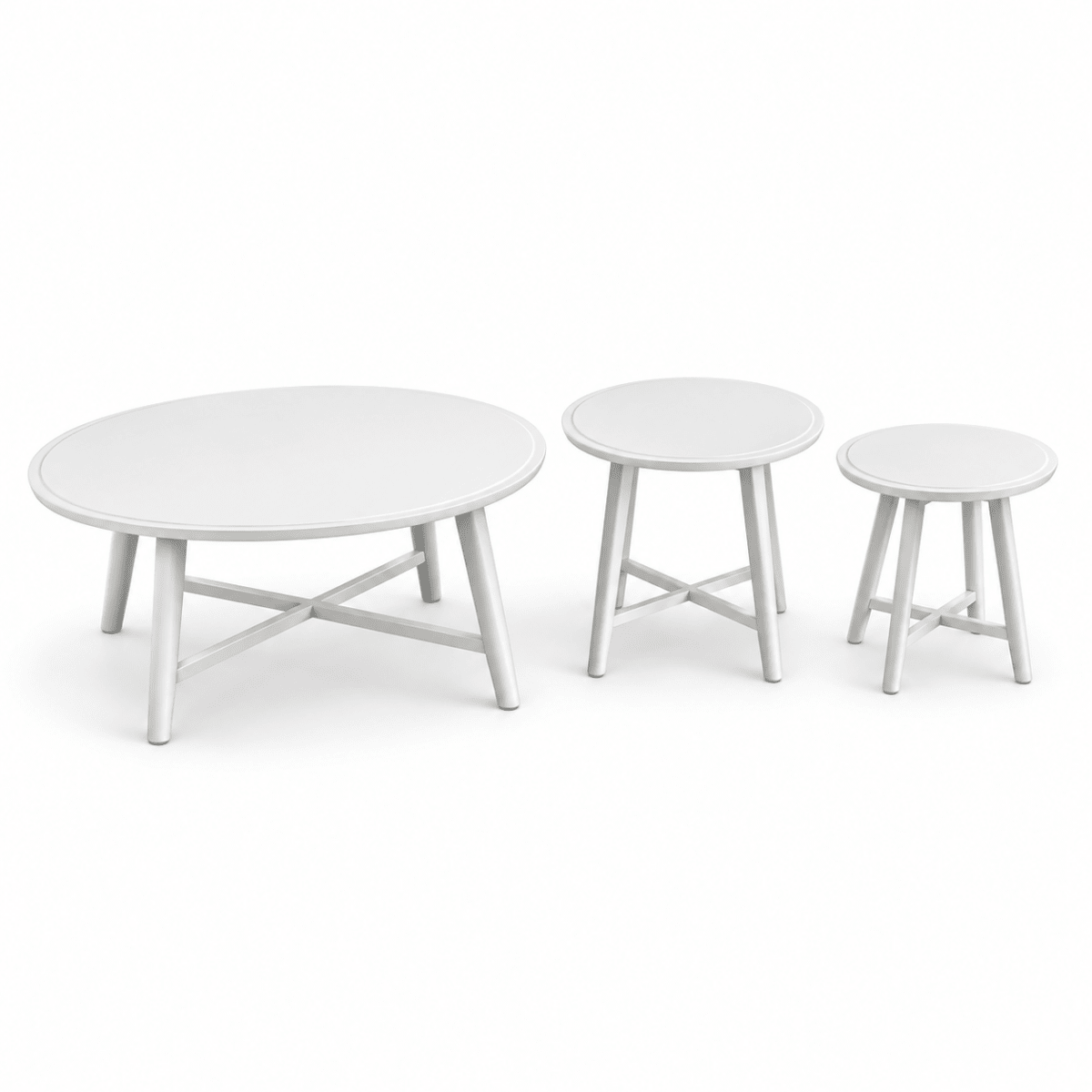 IKEA KRAGSTA 3-Piece Coffee & Nesting Table Set – White - Al Thahani Furniture