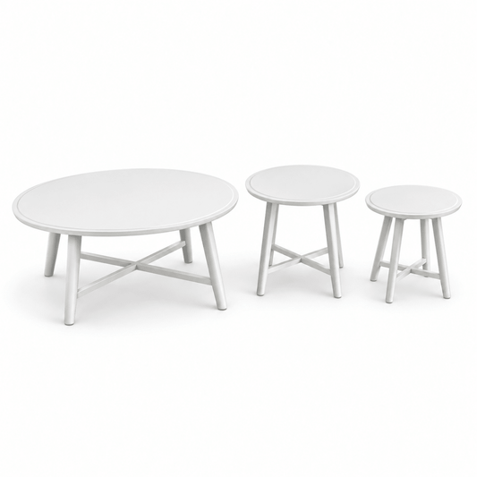 IKEA KRAGSTA 3-Piece Coffee & Nesting Table Set – White - Al Thahani Furniture