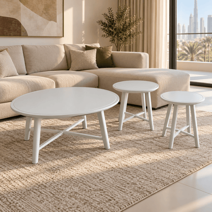 IKEA KRAGSTA 3-Piece Coffee & Nesting Table Set – White - Al Thahani Furniture