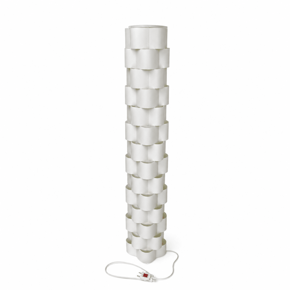 IKEA LÅGTRYCK Floor Lamp | White, Sculptural Recycled Polyester Shade, 138 cm - used 3 months - Al Thahani Furniture