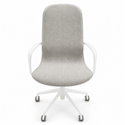 IKEA LÅNGFJÄLL High-Back Conference Chair with Armrests | Gunnared Beige & White - Al Thahani Furniture