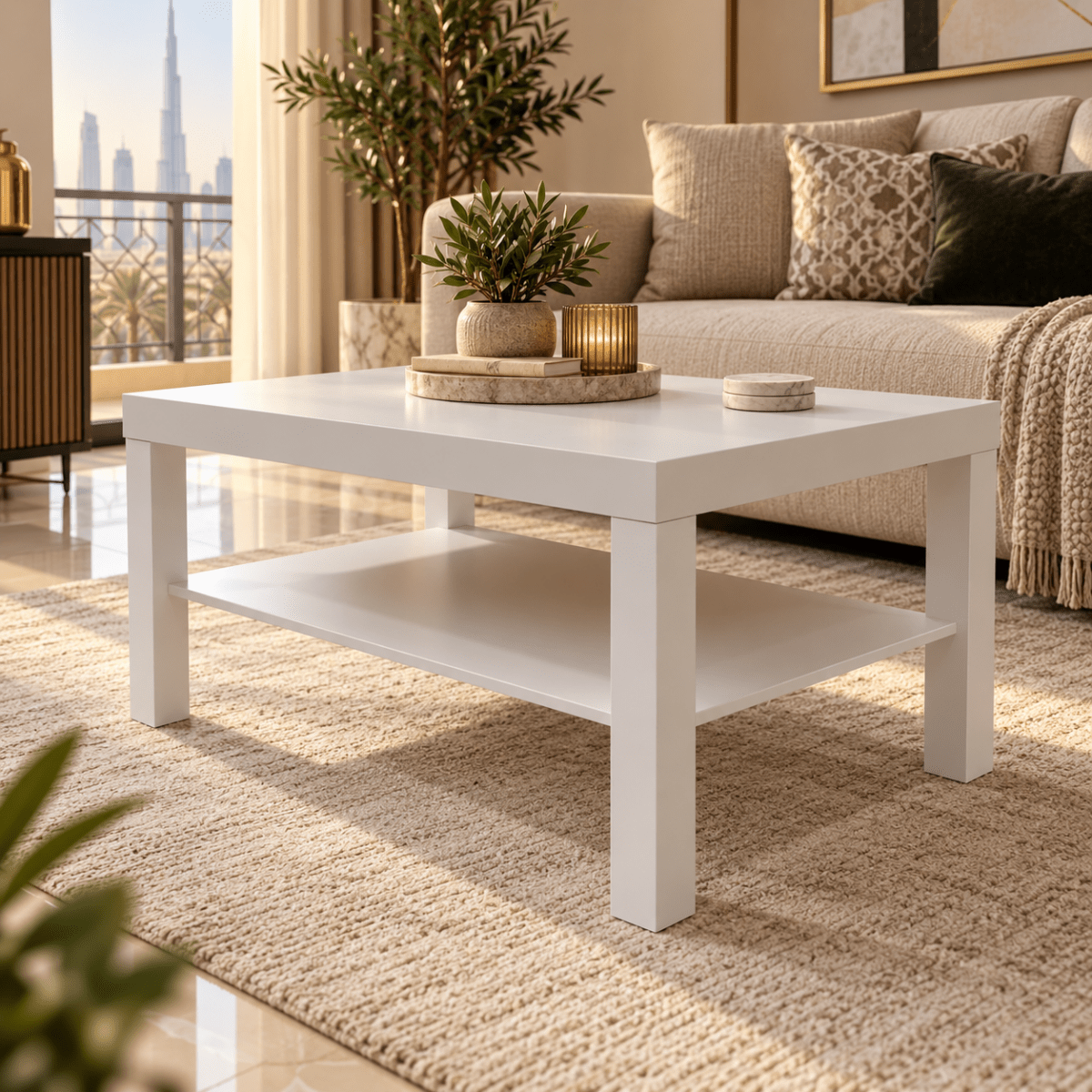 IKEA LACK Coffee Table with Lower Shelf – 90 × 55 cm – White - Al Thahani Furniture