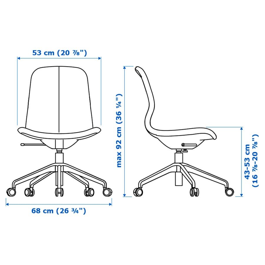 IKEA LÅNGFJÄLL Conference Chair – Gunnared Beige, Height Adjustable, Tilt Mechanism - althahanifurniture