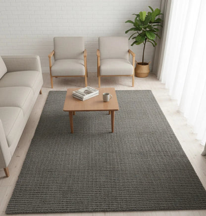 IKEA Latex‑Backed Area Rug | Grey Textured Design | 133×195 cm | Non‑Slip & Easy‑Clean - althahanifurniture