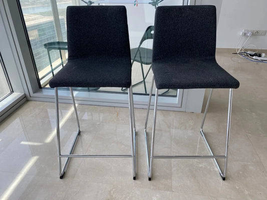IKEA LILLÅNÄS Bar Stool | Chrome Frame & Gunnared Dark Grey Fabric - althahanifurniture