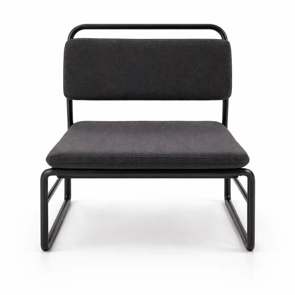 IKEA LINNEBÄCK Easy Chair | Black Fabric & Metal Frame - althahanifurniture