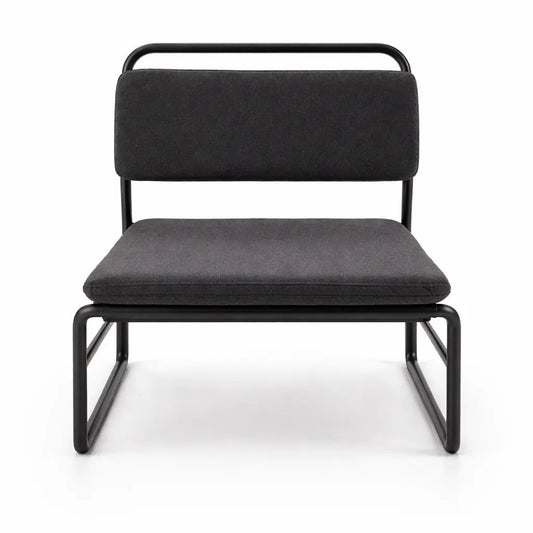IKEA LINNEBÄCK Easy Chair | Black Fabric & Metal Frame - althahanifurniture