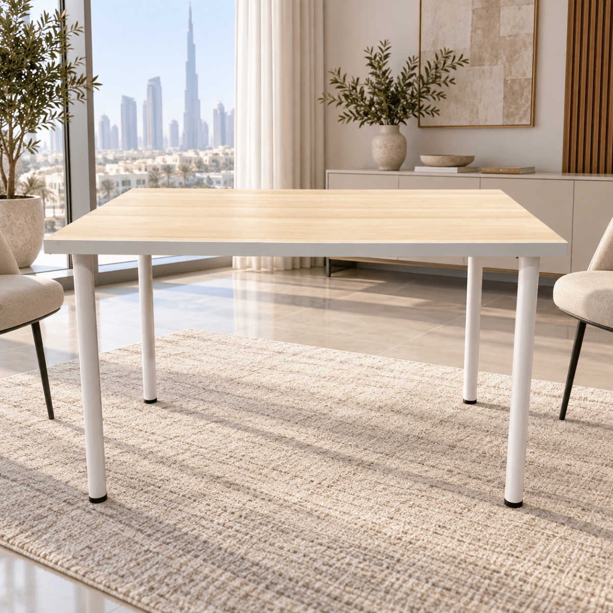 IKEA LINNMON / ADILS Desk – White Stained Oak Effect & White – 100 × 60 cm - Al Thahani Furniture
