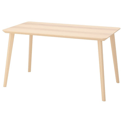 IKEA LISABO Dining Table – 140x78 cm, Ash Veneer, Solid Birch Legs - althahanifurniture